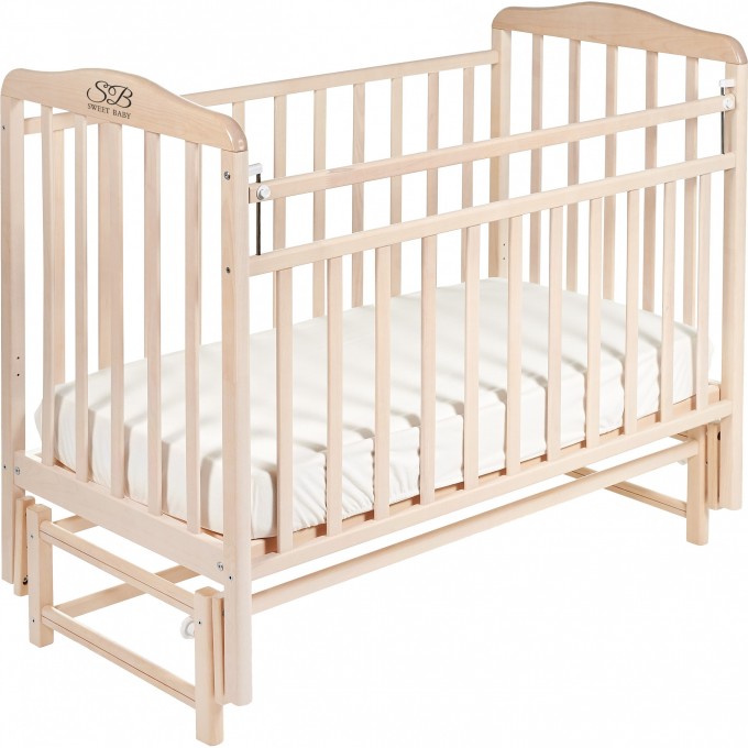Детская кроватка SWEET BABY FLAVIO Bianca (белое облако) с маятником 382003 Детская кроватка SWEET BABY FLAVIO Bianca (белое облако) с маятником 382003