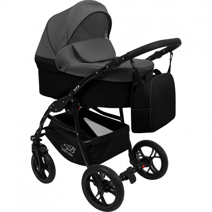 Коляска 2в1 SWEET BABY VITA Grey/Black 426738 Коляска 2в1 SWEET BABY VITA Grey/Black 426738